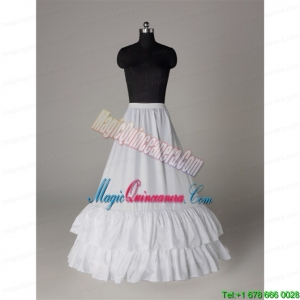 Affordable Organza Floor Length Wedding Petticoat in White