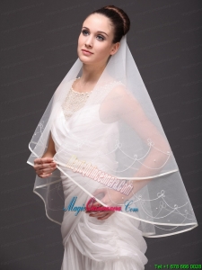 One-tier Organza With Embroidery Bridal Veil On Sale