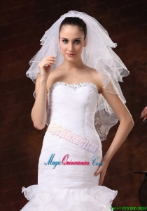 Four-tier Elbow Wedding Veil With Pencil Edge