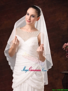 Two-tier Tulle With Embroidery For Graceful Wedding