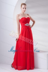 Empire Wine Red Sweetheart Beading Dama Dress for Quinceanera with Chiffon