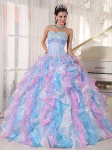 Popular Colorful Quinceanera Gowns Dresses with Appliques Ruffles