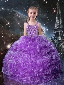 Floor Length Eggplant Purple Winning Pageant Gowns Straps Sleeveless Lace Up