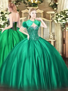 Floor Length Ball Gowns Sleeveless Turquoise Quince Ball Gowns Lace Up