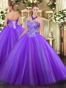 Exquisite Sleeveless Lace Up Floor Length Appliques Sweet 16 Quinceanera Dress