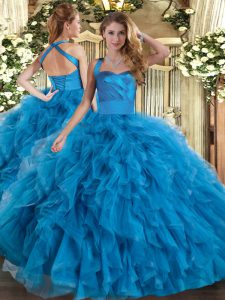 Free and Easy Sleeveless Ruffles Lace Up Quinceanera Gown