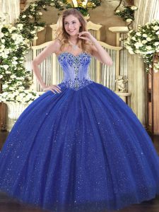 Sleeveless Lace Up Beading Quinceanera Dress