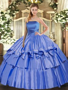 Eye-catching Sleeveless Lace Up Floor Length Ruffled Layers 15th Birthday Dress