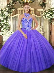 Designer Tulle Sleeveless Quinceanera Dress and Beading and Embroidery