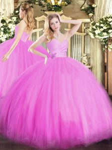 Fuchsia Sweet 16 Quinceanera Dress Military Ball and Sweet 16 and Quinceanera with Beading Sweetheart Sleeveless Lace Up