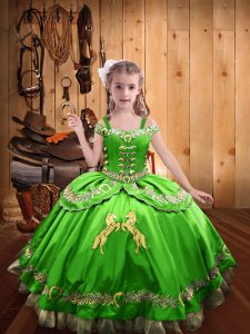 Hot Selling Sleeveless Floor Length Beading and Embroidery Lace Up Pageant Dress for Teens with