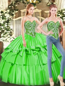 Sweetheart Sleeveless Lace Up Quinceanera Gowns Tulle