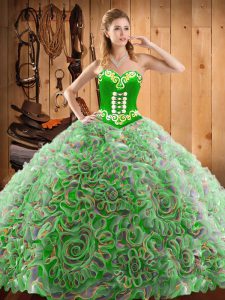 Attractive Multi-color Sweetheart Neckline Embroidery 15 Quinceanera Dress Sleeveless Lace Up