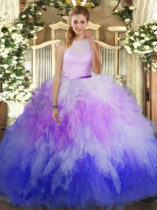 Floor Length Ball Gowns Sleeveless Multi-color Quinceanera Dress Backless