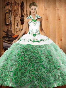 Eye-catching Ball Gowns Sleeveless Multi-color Vestidos de Quinceanera Sweep Train Lace Up