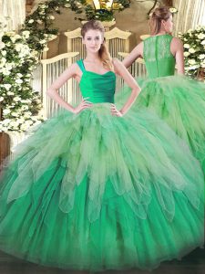 Multi-color Sleeveless Ruffles Floor Length Sweet 16 Quinceanera Dress