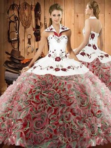 On Sale Multi-color Sleeveless Sweep Train Embroidery 15 Quinceanera Dress