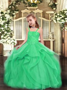 On Sale Floor Length Ball Gowns Sleeveless Turquoise Winning Pageant Gowns Lace Up