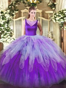 Custom Fit Sleeveless Beading and Ruffles Side Zipper Quinceanera Dresses