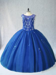 Best Floor Length Ball Gowns Sleeveless Blue Quince Ball Gowns Lace Up