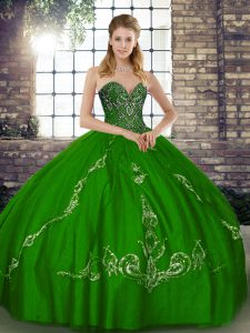 Modern Floor Length Ball Gowns Sleeveless Green Sweet 16 Quinceanera Dress Lace Up