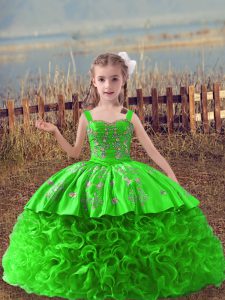 Trendy Ball Gowns Sleeveless Little Girls Pageant Dress Wholesale Sweep Train Lace Up