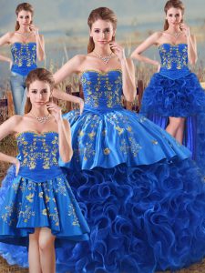 On Sale Floor Length Ball Gowns Sleeveless Royal Blue Ball Gown Prom Dress Lace Up