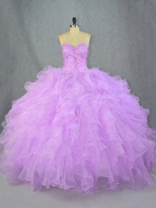 Sexy Floor Length Lavender Vestidos de Quinceanera Sweetheart Sleeveless Lace Up