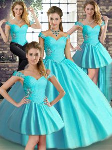 Sleeveless Beading Lace Up 15th Birthday Dress