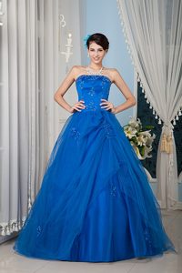 Elegant Appliques Dresses for a Quince Satin and Tulle in 2013 Summer