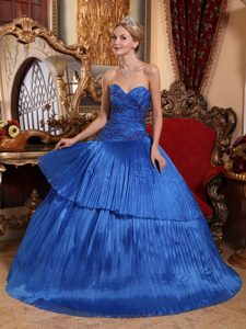 Noble Royal Blue Pleat Quinceanera Dresses with Appliques in Phoenix