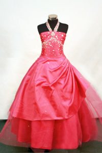 Halter Beaded for Red Flower Girl Pageant Dress in Connecticut