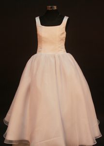 Princess Champagne Flower Girl Pageant Dress with Straps in Alabama