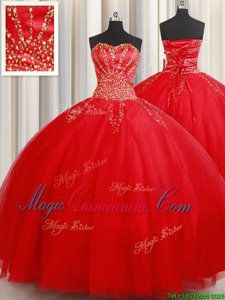 Sleeveless Lace Up Floor Length Beading Vestidos de Quinceanera