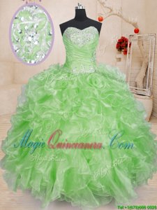 Custom Fit Floor Length 15th Birthday Dress Sweetheart Sleeveless Lace Up