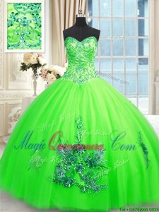 Quinceanera Gowns Military Ball and Sweet 16 and Quinceanera and For with Appliques Sweetheart Sleeveless Lace Up