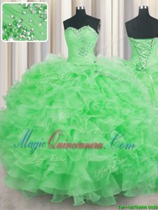 Dazzling Floor Length Ball Gowns Sleeveless Sweet 16 Dresses Lace Up