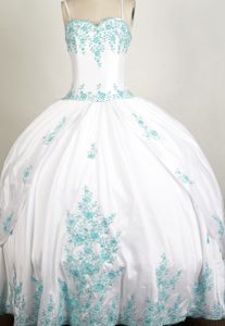 Appliques Straps Beading Cool Back White Quinceanera Gown Dresses