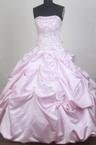 Pick-ups and Beading Pattern for Quinceanera Dress in Baby Pink