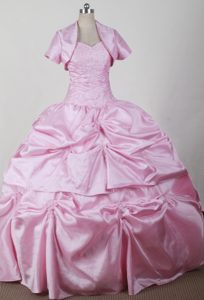 Pink Layers Ball Gown Dresses for A Quinceanera Embellished Coat