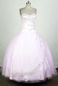 Lovely Baby pink Beaded 2013 Sweetheart Quinceanera Ball Gown