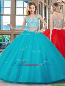 Sleeveless Brush Train Zipper With Train Beading Sweet 16 Dresses