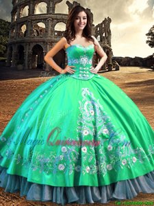 Off the Shoulder Sleeveless Lace Up Floor Length Lace and Embroidery Quince Ball Gowns