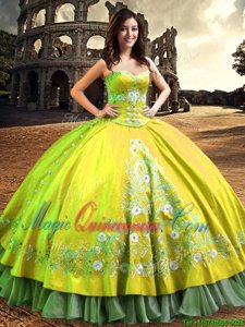 One Shoulder Sleeveless Satin Quinceanera Dress Lace and Embroidery Lace Up