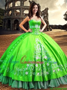 Decent Off the Shoulder Lace and Embroidery Quinceanera Dresses Lace Up Sleeveless Floor Length