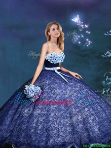 Sleeveless Appliques and Bowknot Lace Up Quinceanera Dresses