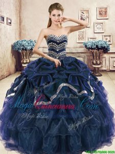 Gorgeous Sleeveless Lace Up Floor Length Beading and Ruffled Layers and Pick Ups 15 Quinceanera Dress