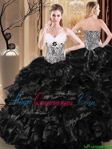 Decent Floor Length Ball Gowns Sleeveless Black 15 Quinceanera Dress Lace Up